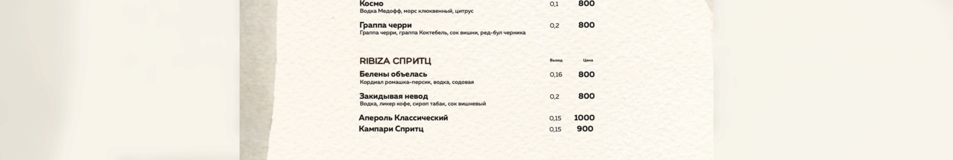 Коктейльная карта
